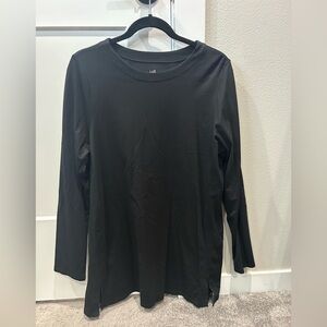 J.Jill Black Tunic Luxe Supima Forward-Seam Tunic